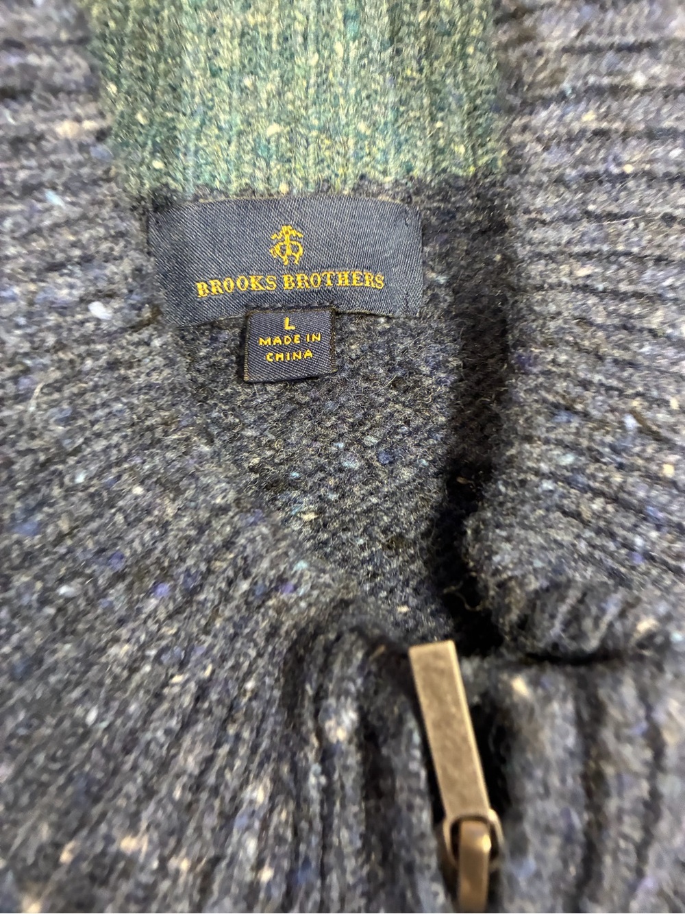 Brooks Brothers Soft Merino Wool Blend Stripe Zip Up Sweater - Picture 4 of 11